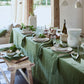 Custom size Forest green linen tablecloth - MagicLinen