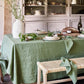 Custom size Forest green linen tablecloth - MagicLinen