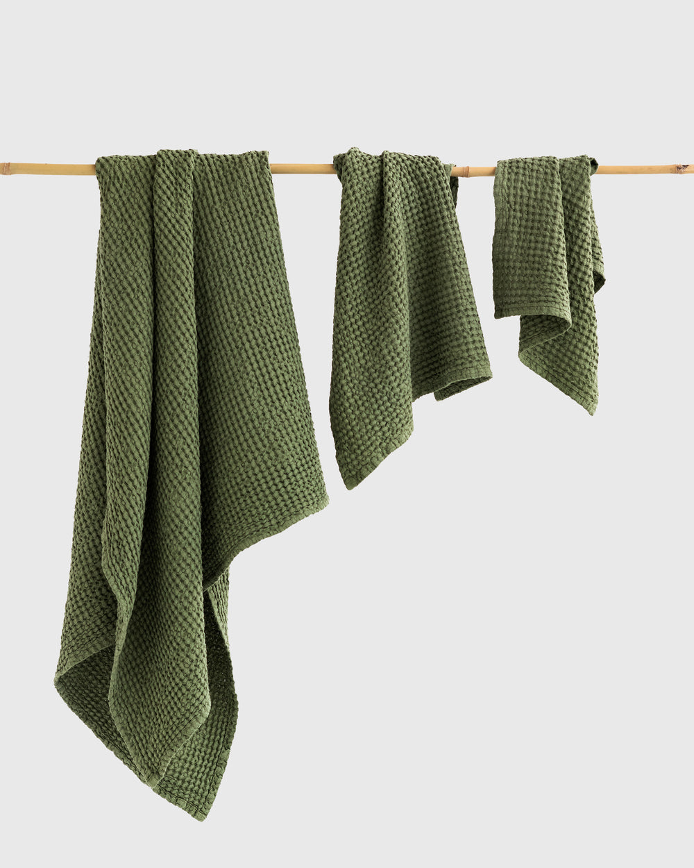 Linen Waffle Towels in Balsam Green: Towel Set, Bath Towel, Body Linen  Towels, Hand Towels, Wash Cloth. European Flax Linen, Super Absorbent 