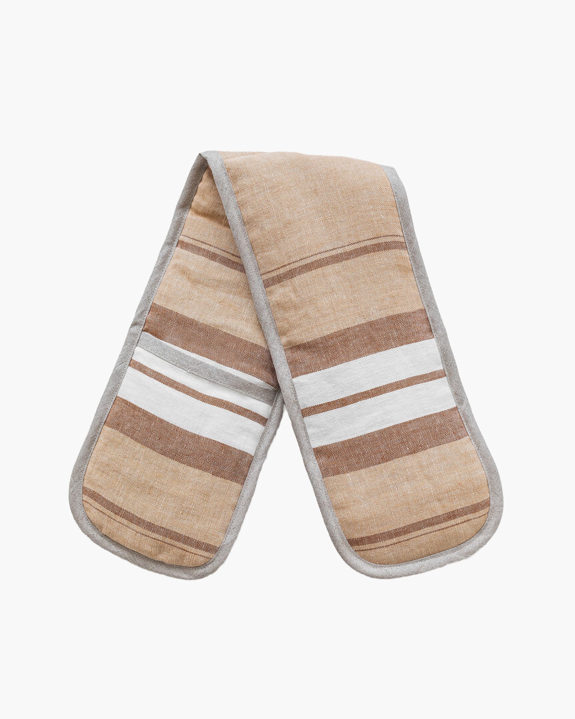 Double oven mitt (1 pcs) in French stripe - MagicLinen