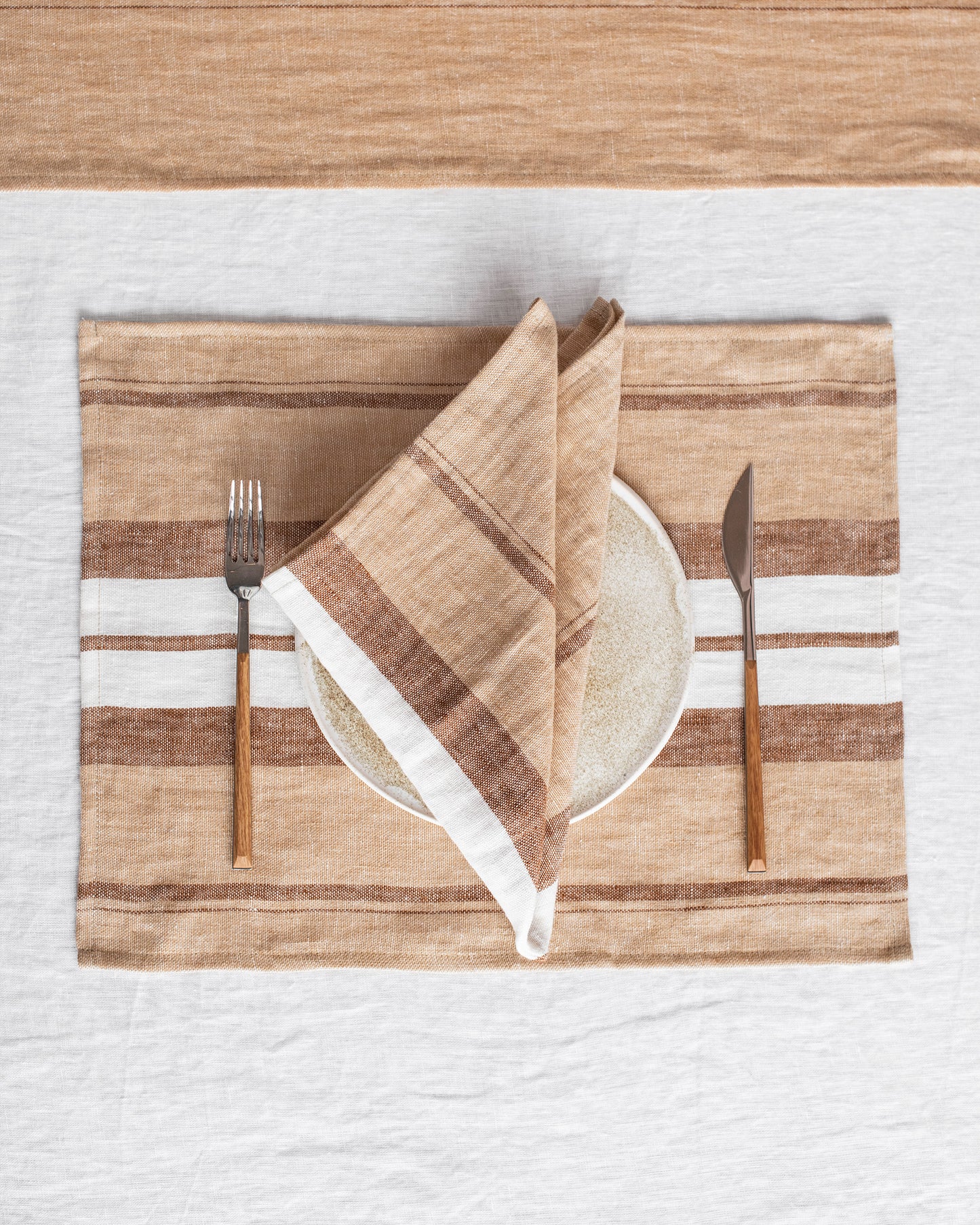 French striped linen placemat set of 2 - MagicLinen