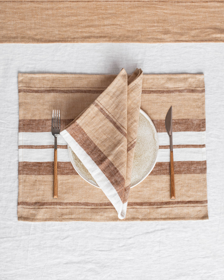 French striped linen napkin set of 2 - MagicLinen