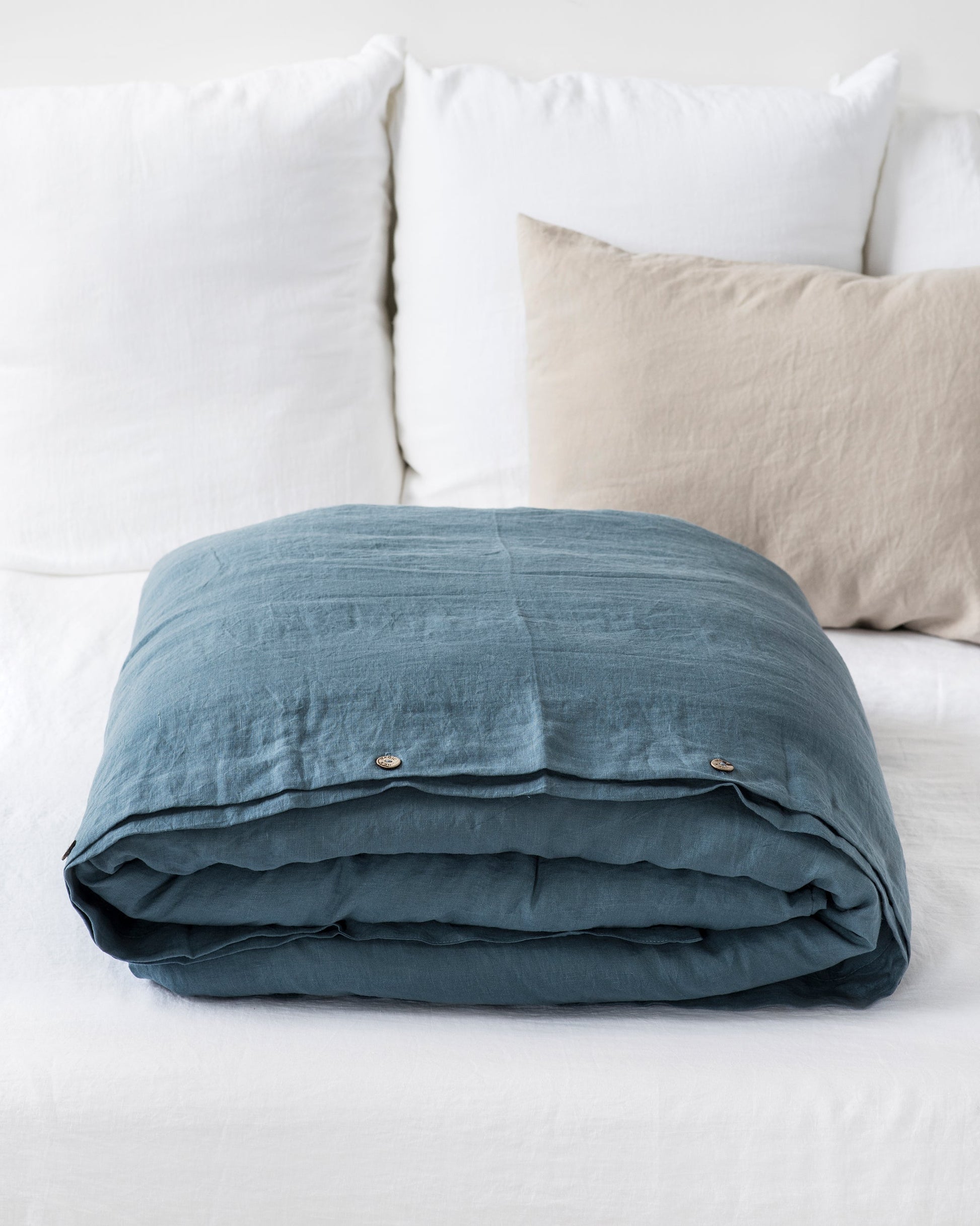 Custom size Gray blue linen duvet cover - MagicLinen
