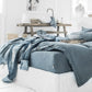 Custom size Gray blue linen duvet cover - MagicLinen