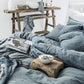 Custom size Gray blue linen duvet cover - MagicLinen