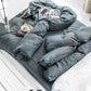 Custom size Gray blue linen duvet cover - MagicLinen
