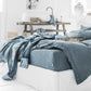Custom size Gray blue linen fitted sheet - MagicLinen