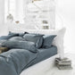 Custom size Gray blue linen fitted sheet - MagicLinen