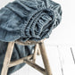Custom size Gray blue linen fitted sheet - MagicLinen