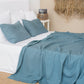 Custom size Gray blue linen flat sheet - MagicLinen