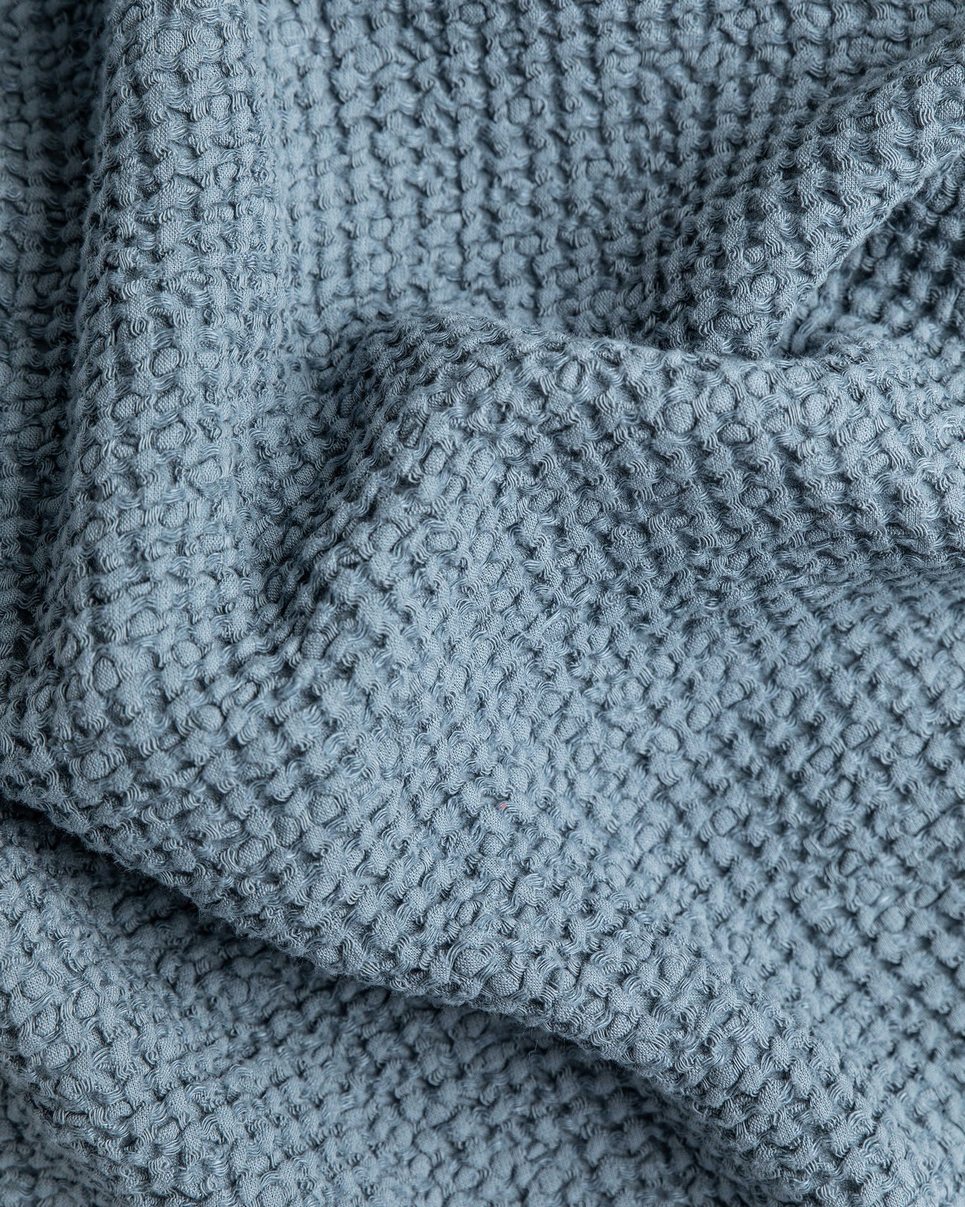 Gray blue waffle blanket - MagicLinen