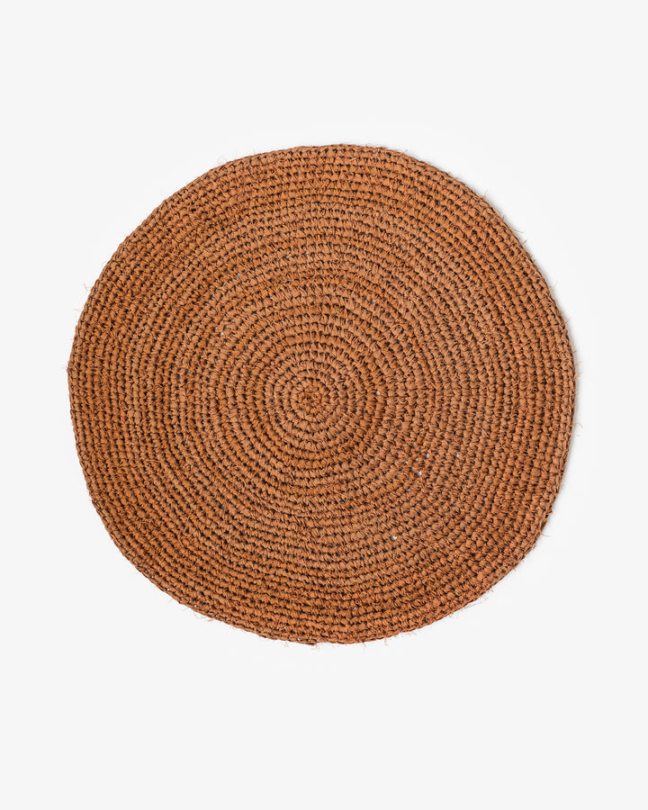 Hand Knitted Linen Rug in Cinnamon | MagicLinen