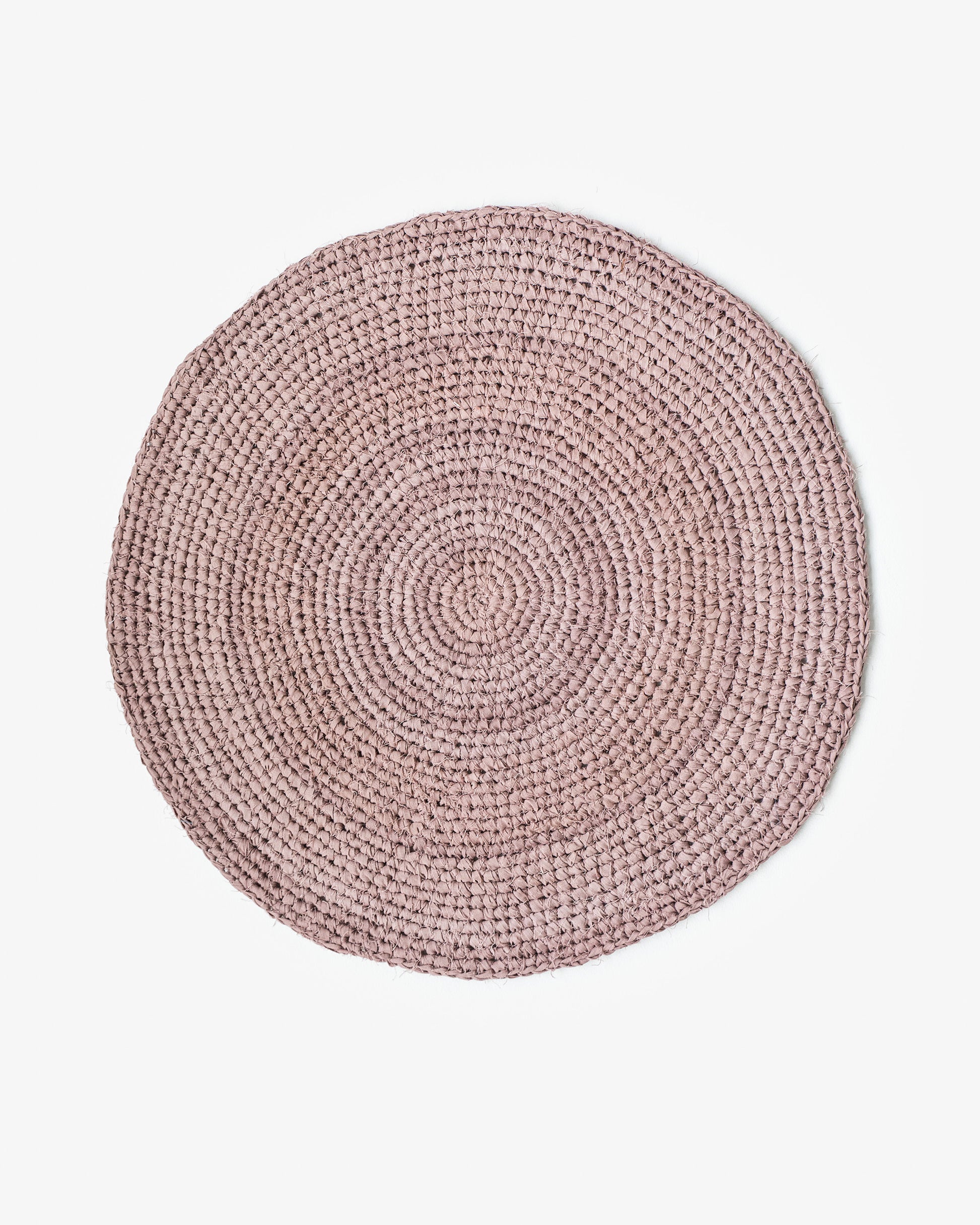 Hand knitted linen rug in Woodrose - MagicLinen