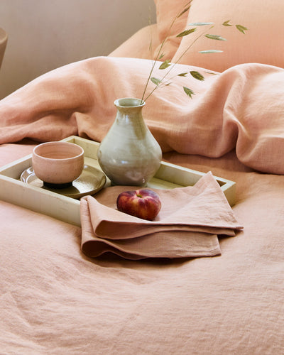 Linen tea towel in Peach - MagicLinen