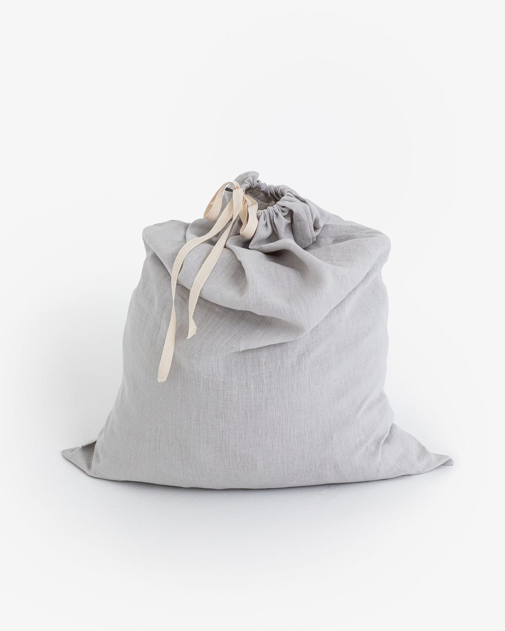 Drawstring Linen Laundry Bag in Light gray | MagicLinen