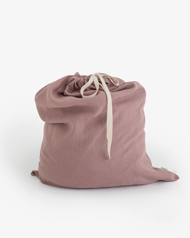 Linen laundry bag in Woodrose - MagicLinen