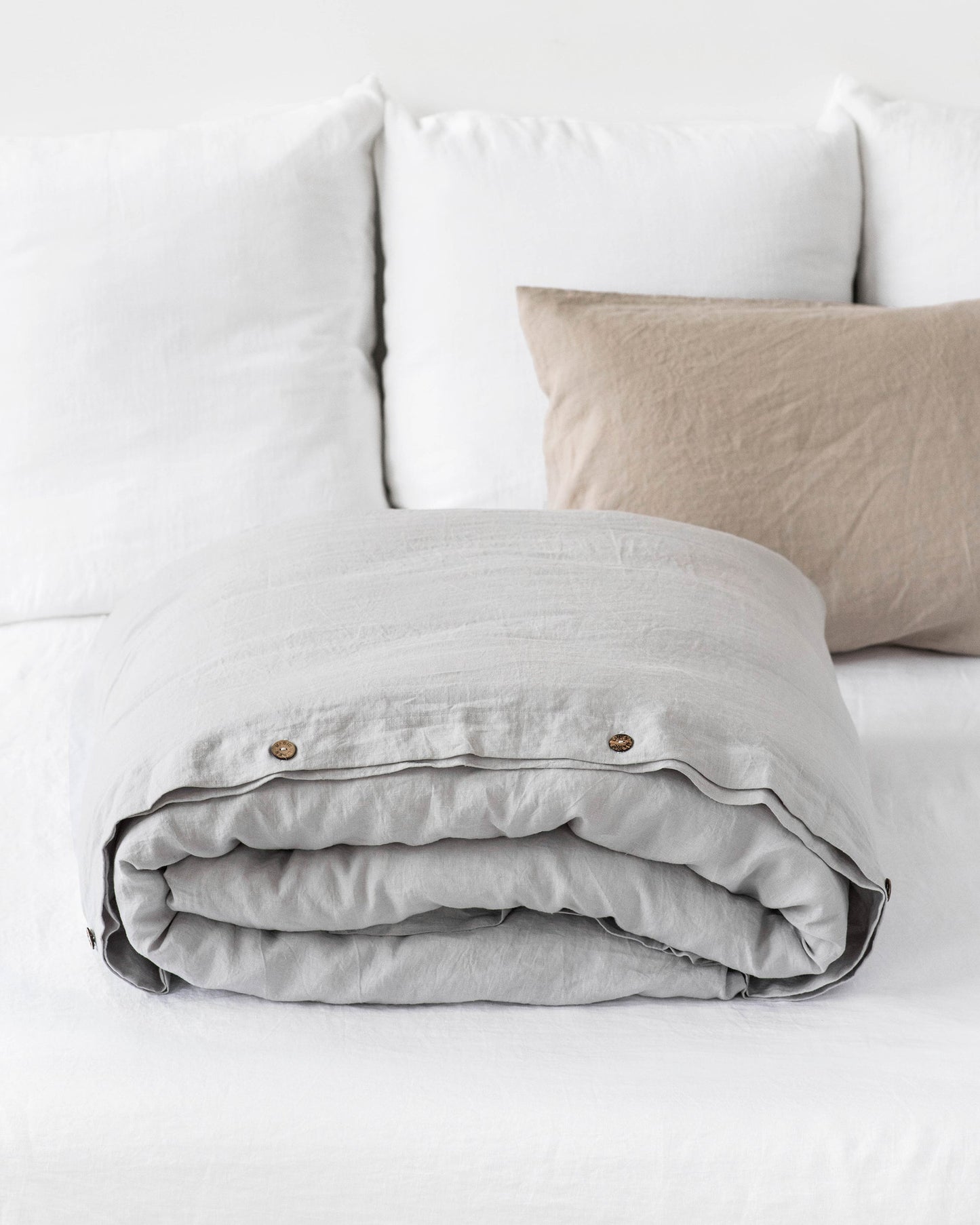 Custom size Light gray linen duvet cover - MagicLinen