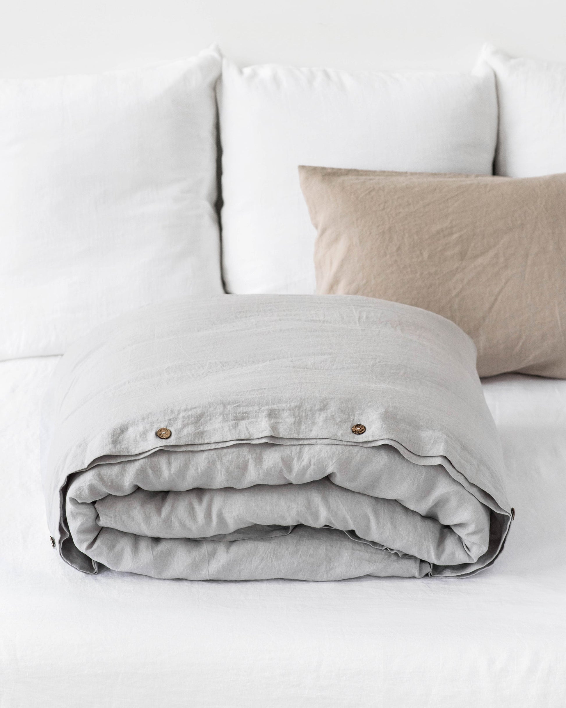 Custom size Light gray linen duvet cover - MagicLinen