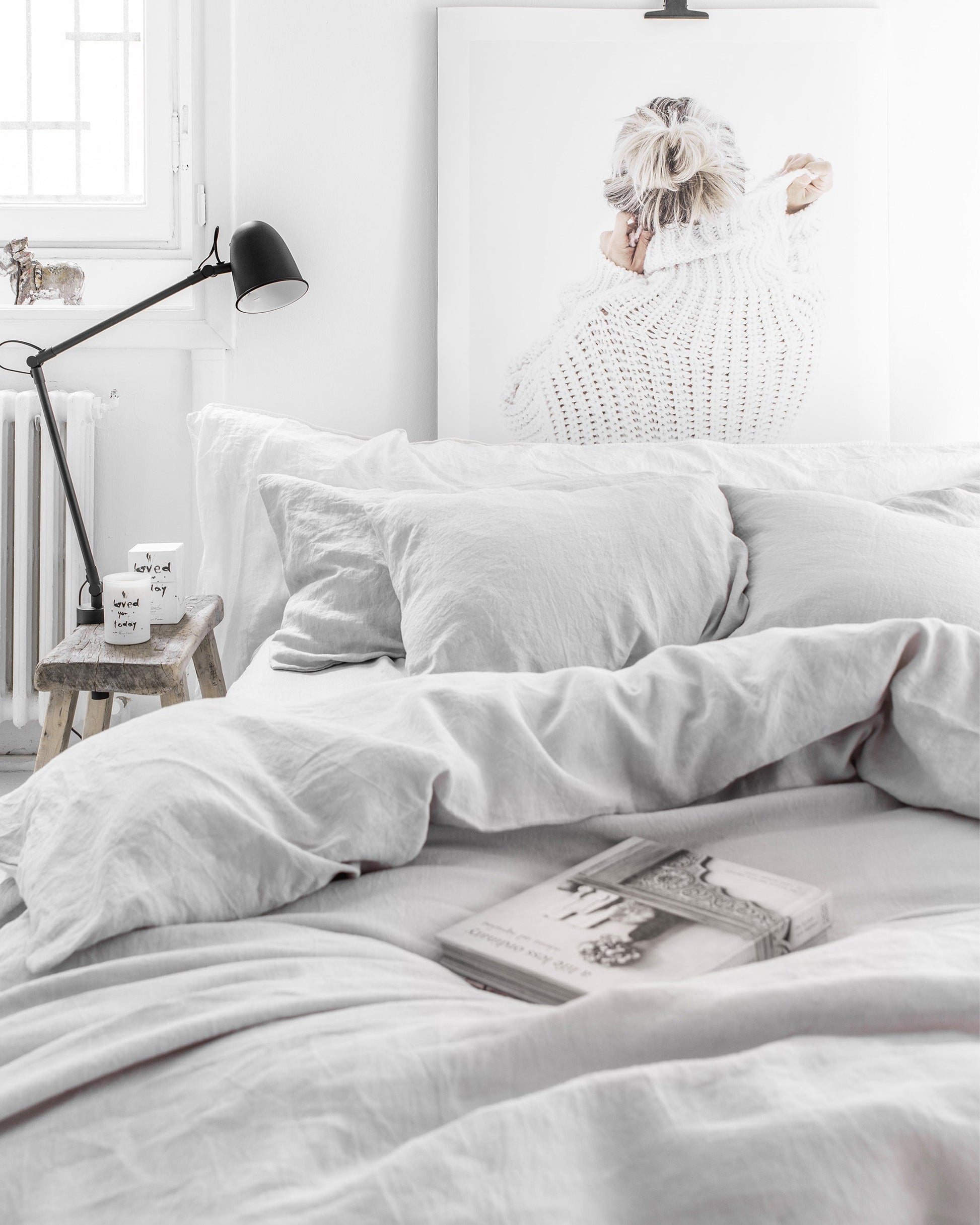Custom size Light gray linen duvet cover - MagicLinen