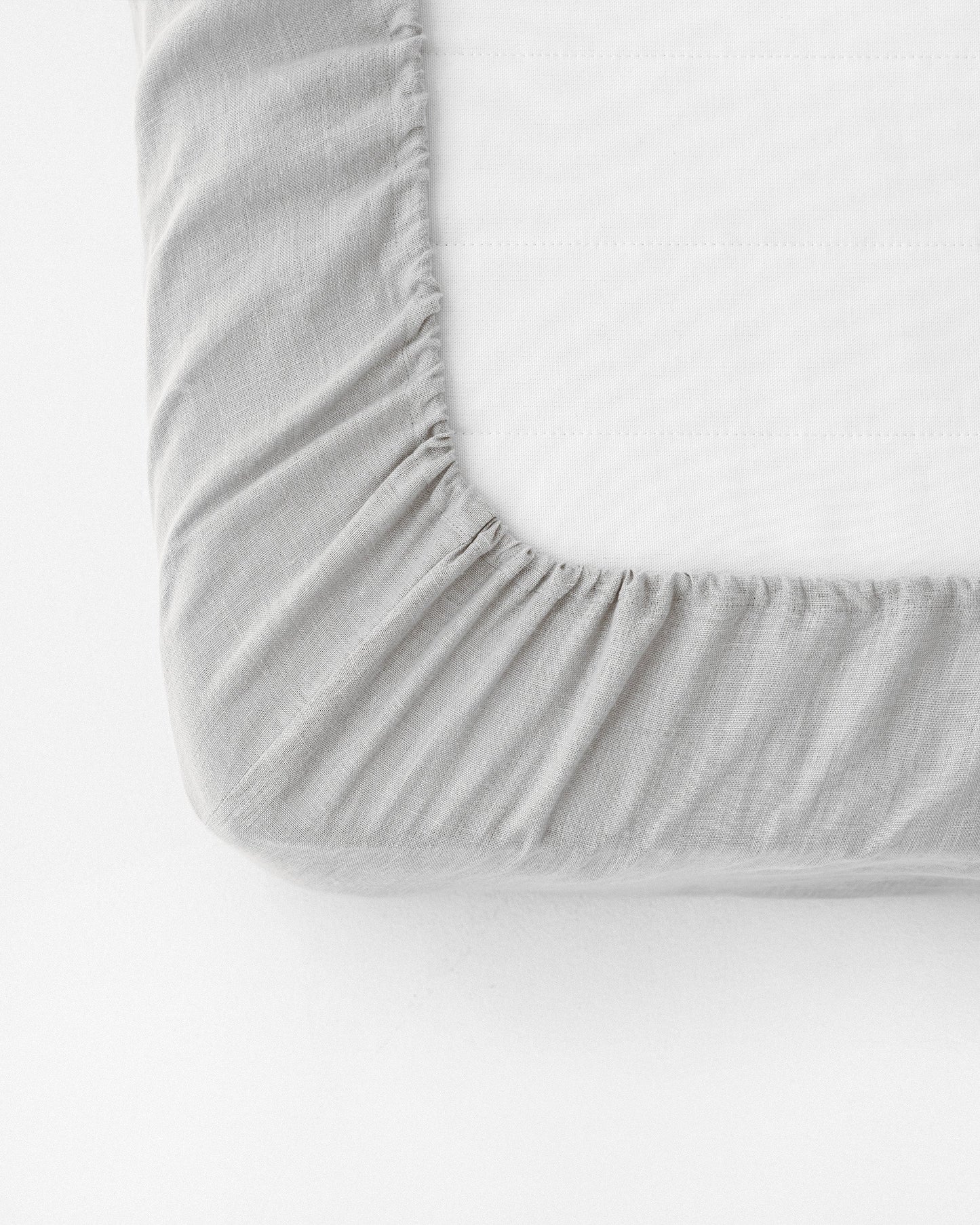 Custom size Light gray linen fitted sheet - MagicLinen