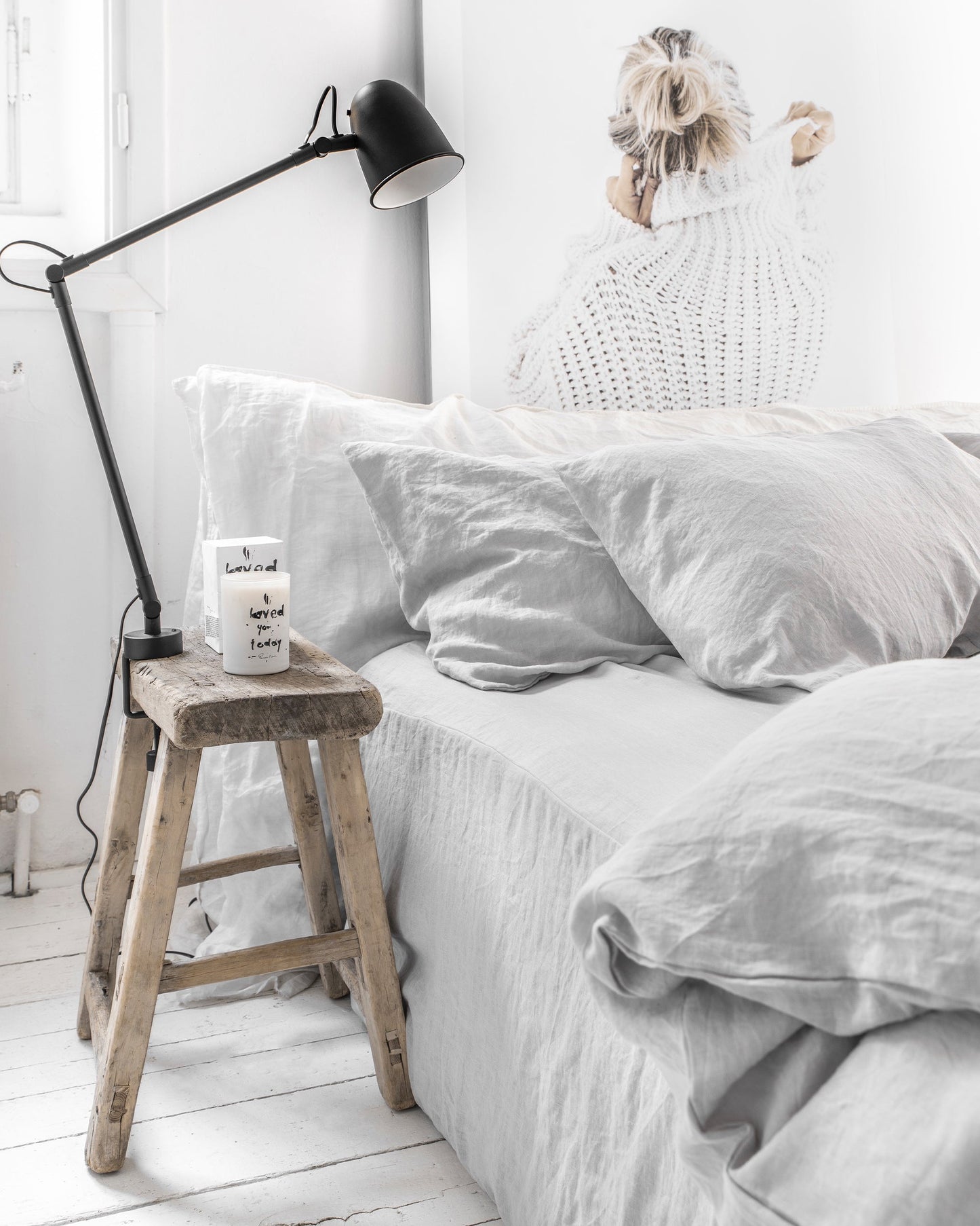 Custom size Light gray linen flat sheet - MagicLinen