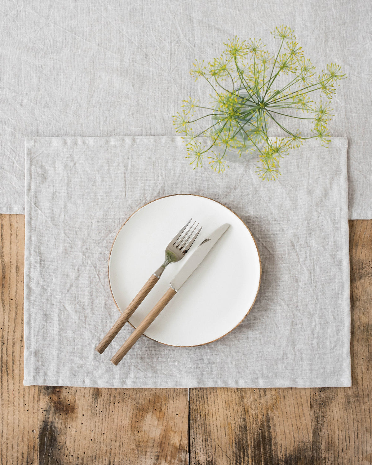 Light gray linen placemat set 2