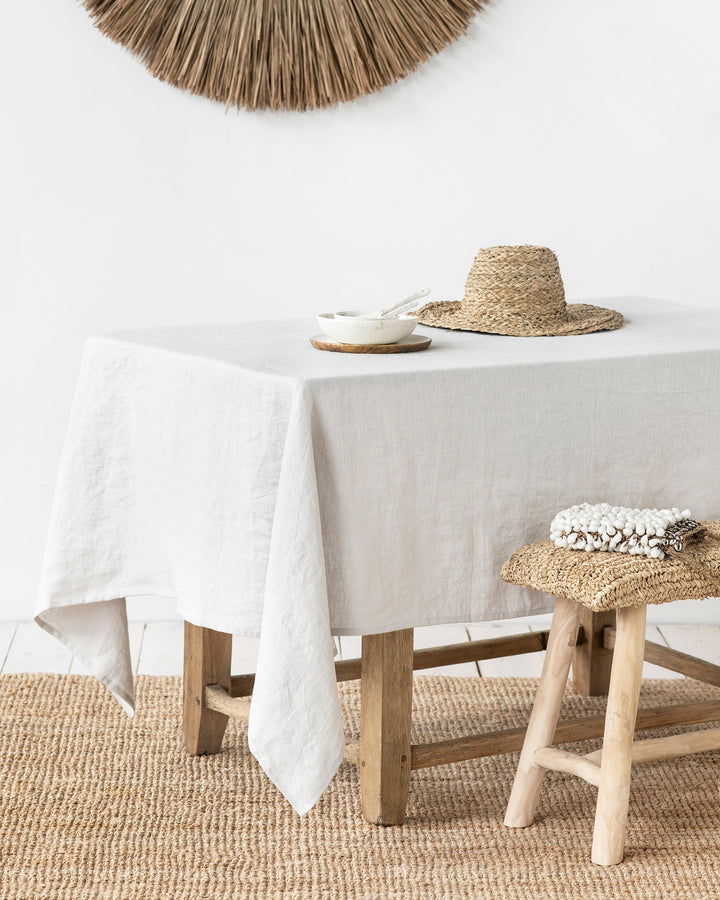 Custom size Light gray linen tablecloth - MagicLinen