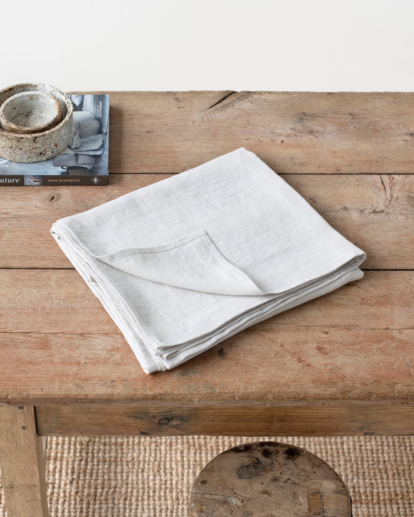 Custom size Light gray linen tablecloth - MagicLinen