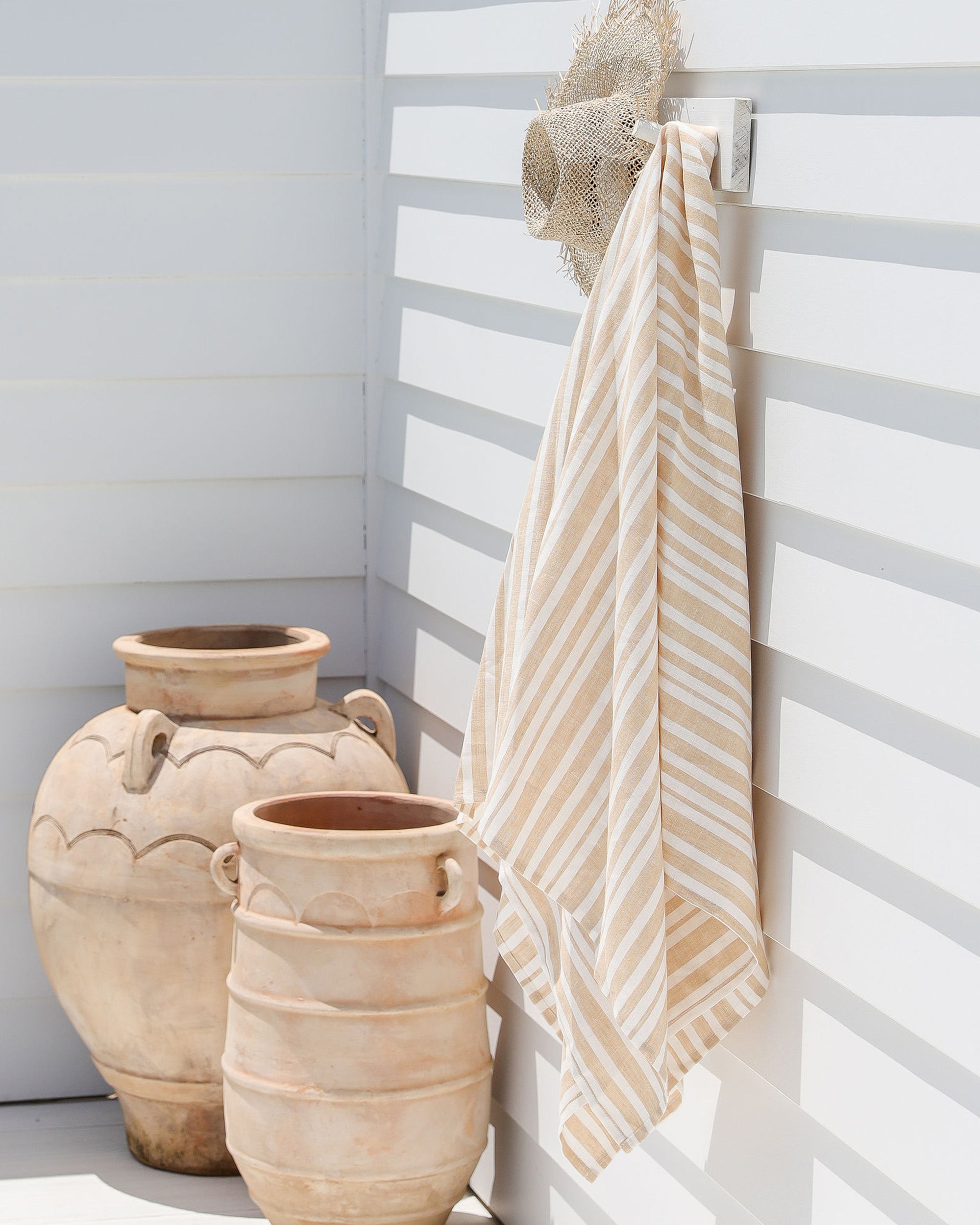 Linen beach towel