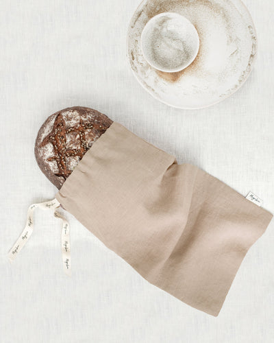 Linen bread bag in Natural linen - MagicLinen
