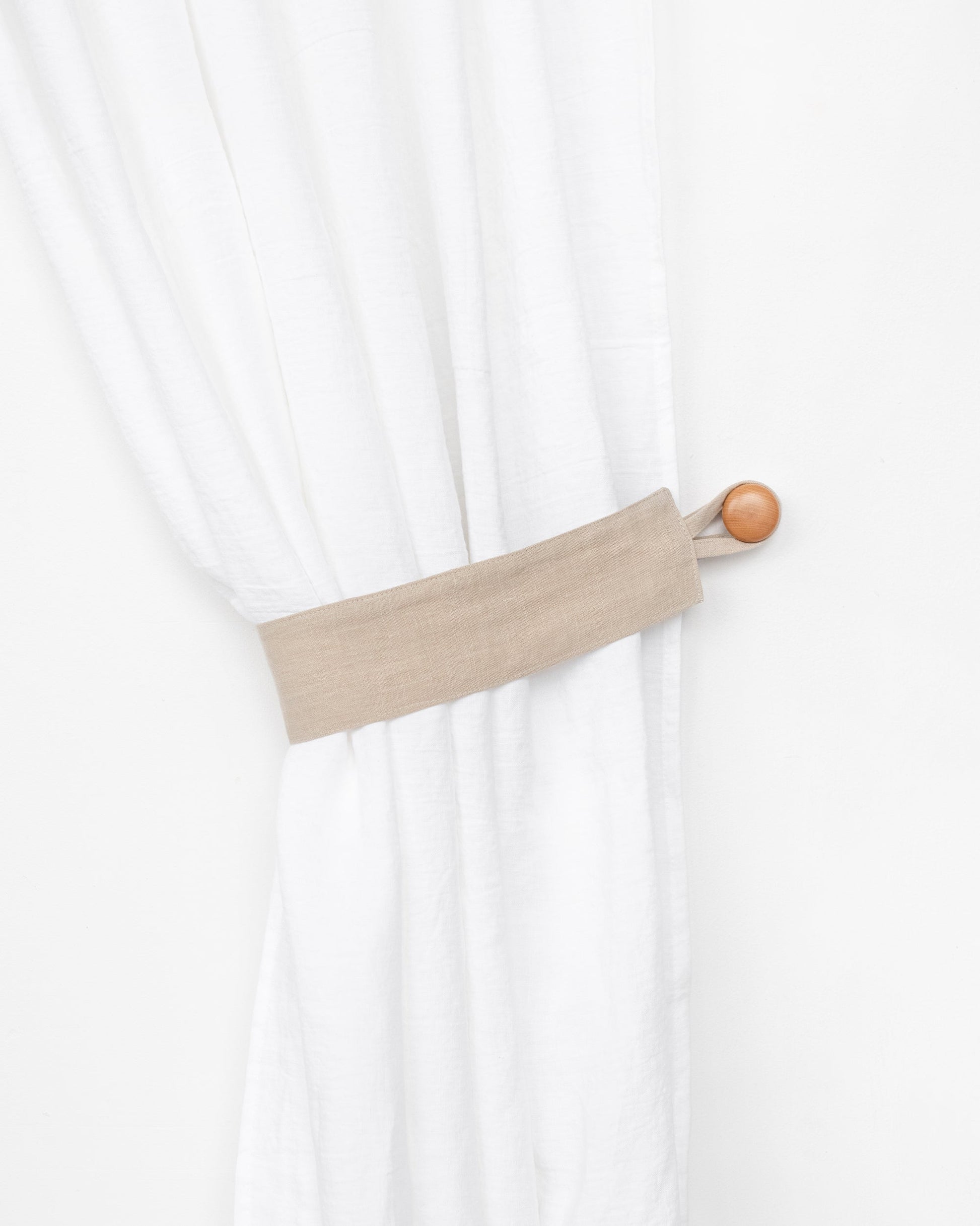 Linen curtain tie-back set of 2 in Natural linen - MagicLinen