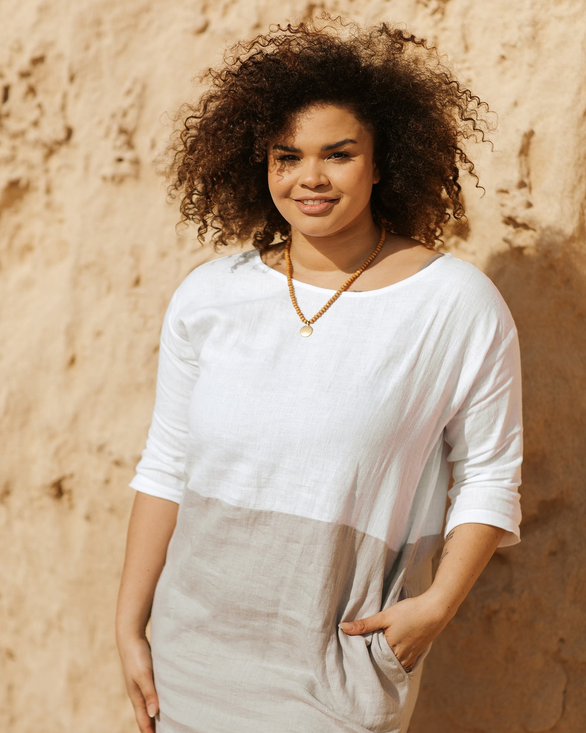 White And Gray Linen Dress Adria in white-gray | MagicLinen XL White And Gray Linen Dress Adria in white-gray | MagicLinen XL