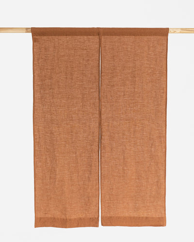 Linen noren curtains (1 pcs) in Cinnamon - MagicLinen