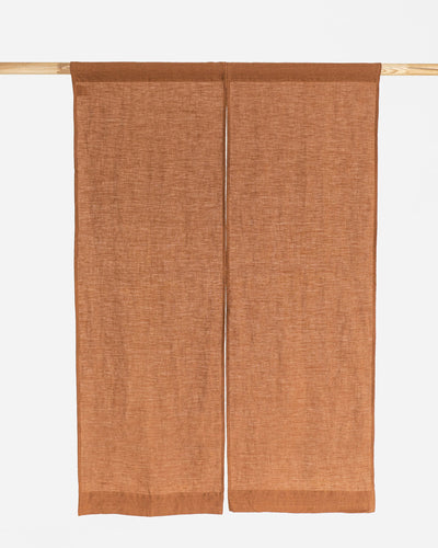 Custom size linen noren curtains (1 pcs) in Cinnamon - MagicLinen