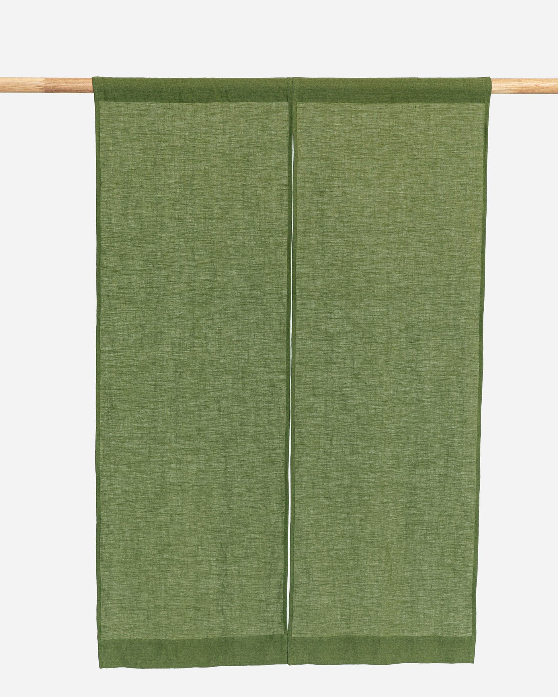 Custom size linen noren curtains in forest green (1 pcs) - MagicLinen