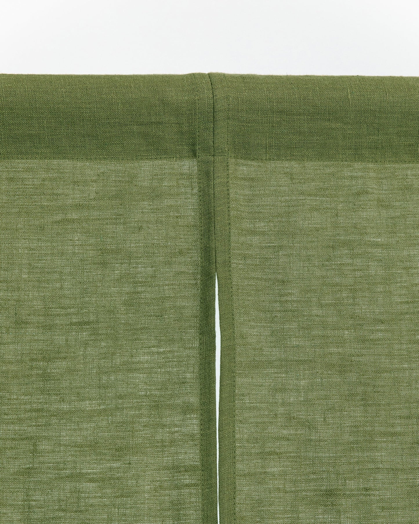 Linen noren curtains in forest green (1 pcs) - MagicLinen