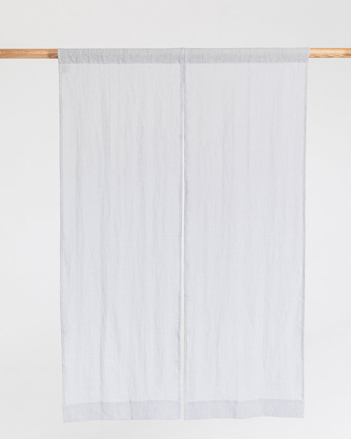 Linen noren curtains (1 pcs) in Light gray - MagicLinen