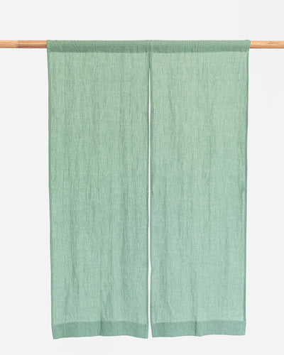 Custom size linen noren curtains (1 pcs) in Matcha green - MagicLinen