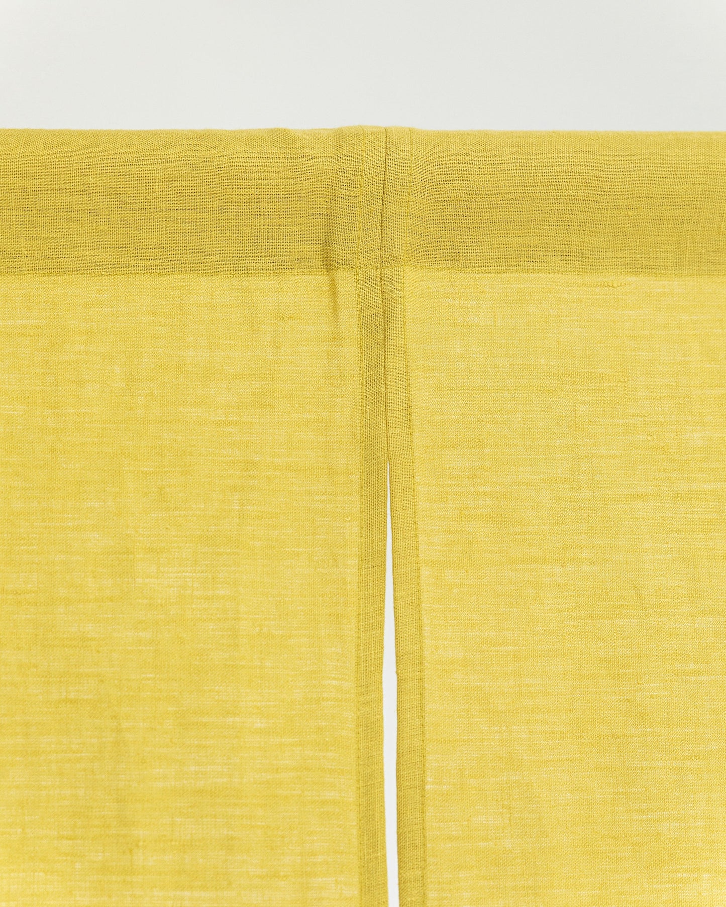 Custom size linen noren curtains (1 pcs) in Moss yellow - MagicLinen