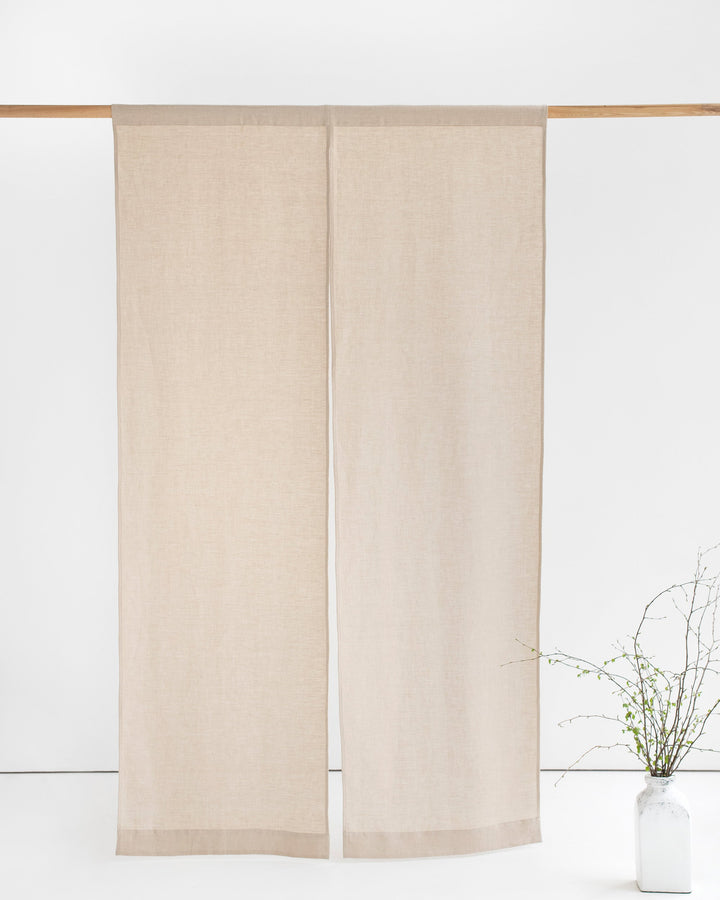 Custom size linen noren curtains (1 pcs) in Natural linen - MagicLinen