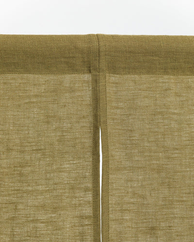 Linen noren curtains (1 pcs) in Olive green - MagicLinen