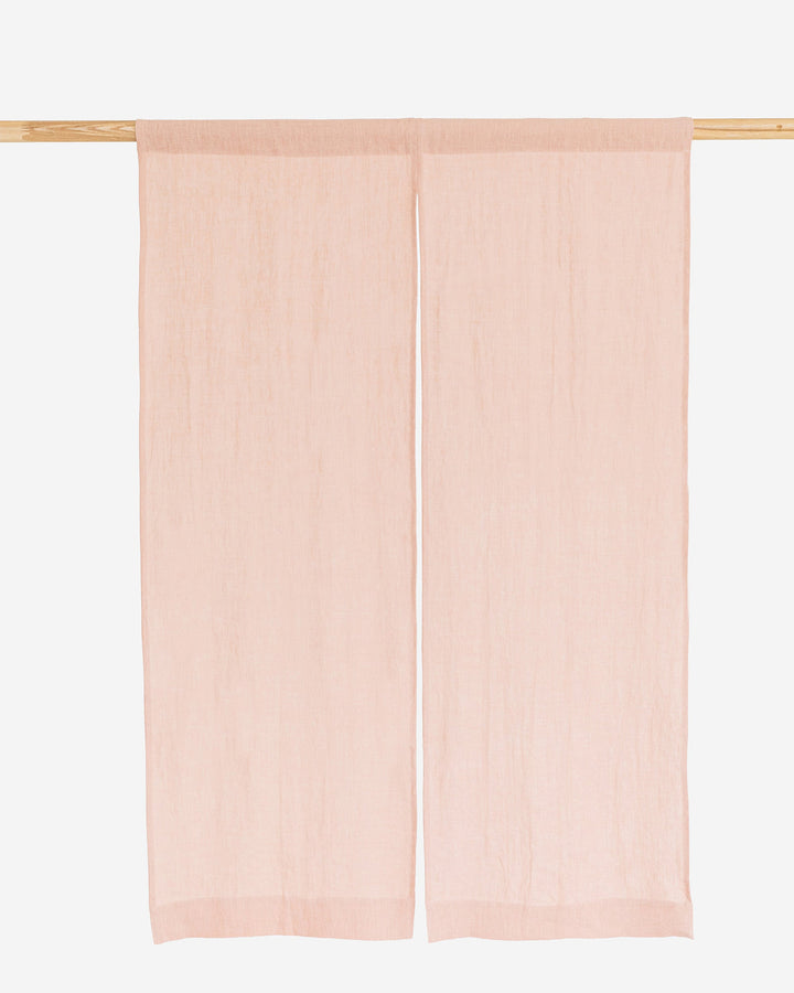 Custom size linen noren curtains (1 pcs) in Peach - MagicLinen