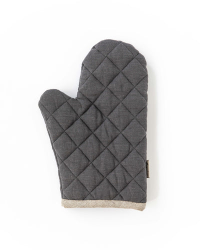 Linen oven mitt (1 pcs) in Charcoal gray - MagicLinen