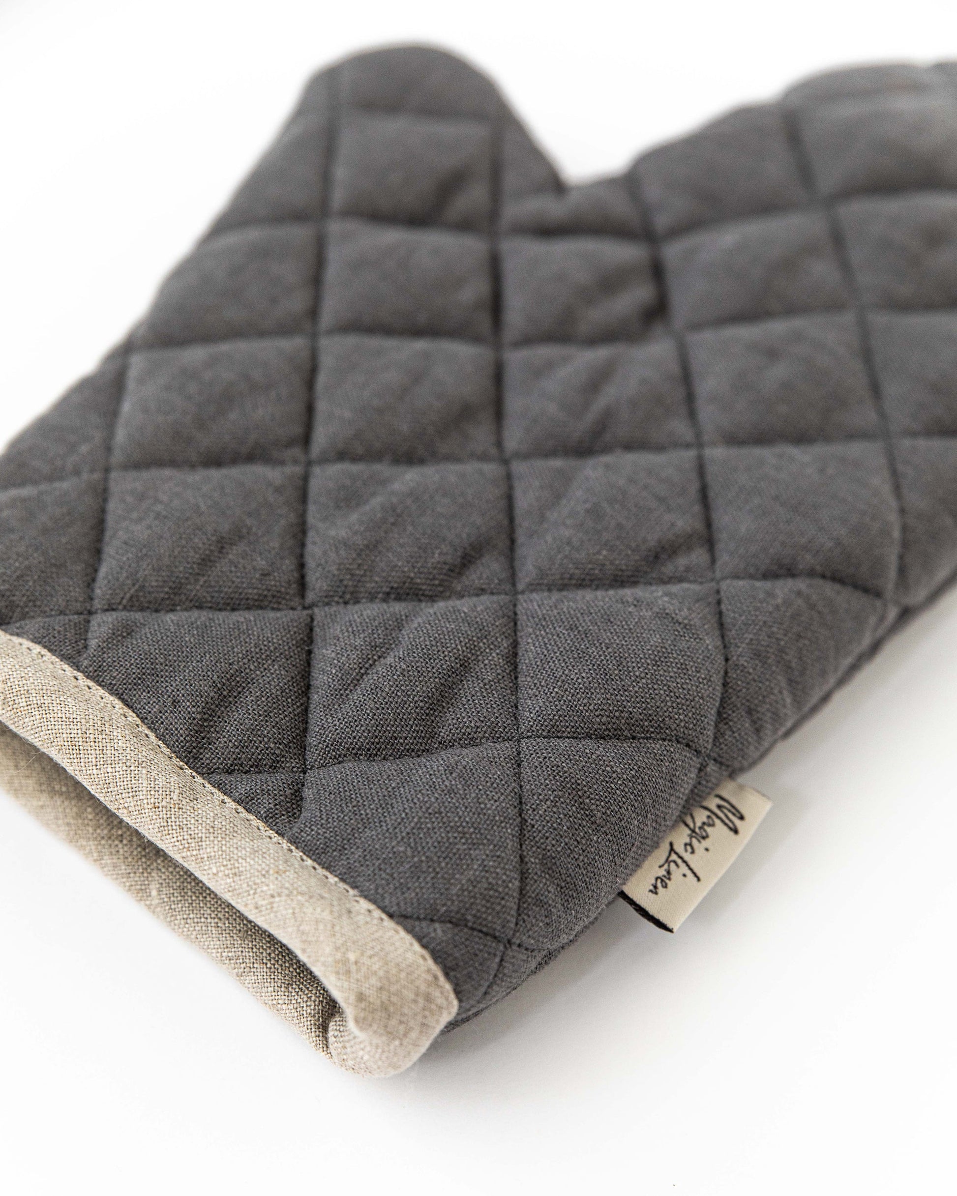 MagicLinen Linen Oven Mitt in Charcoal Gray at Urban Outfitters