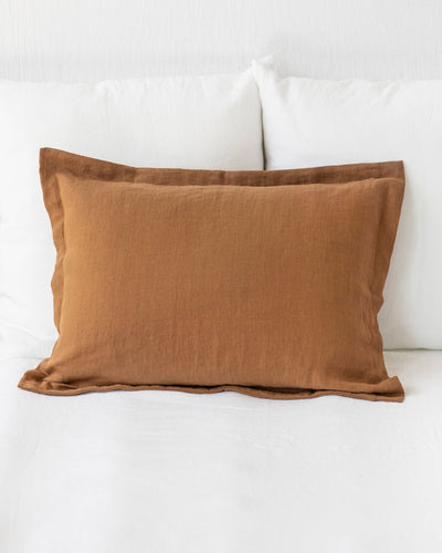 Linen pillow sham in Cinnamon - MagicLinen