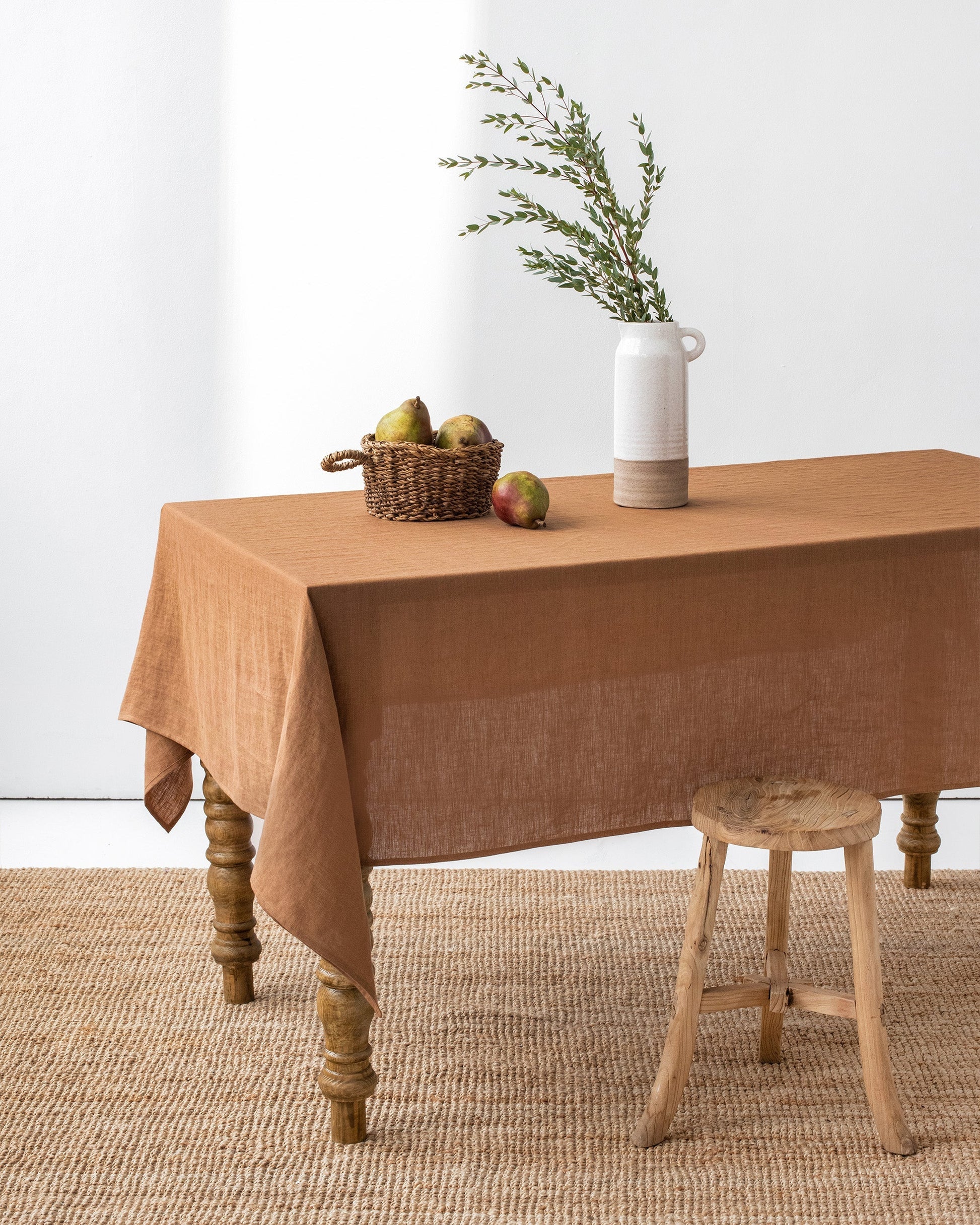 Custom size Latte linen tablecloth - MagicLinen