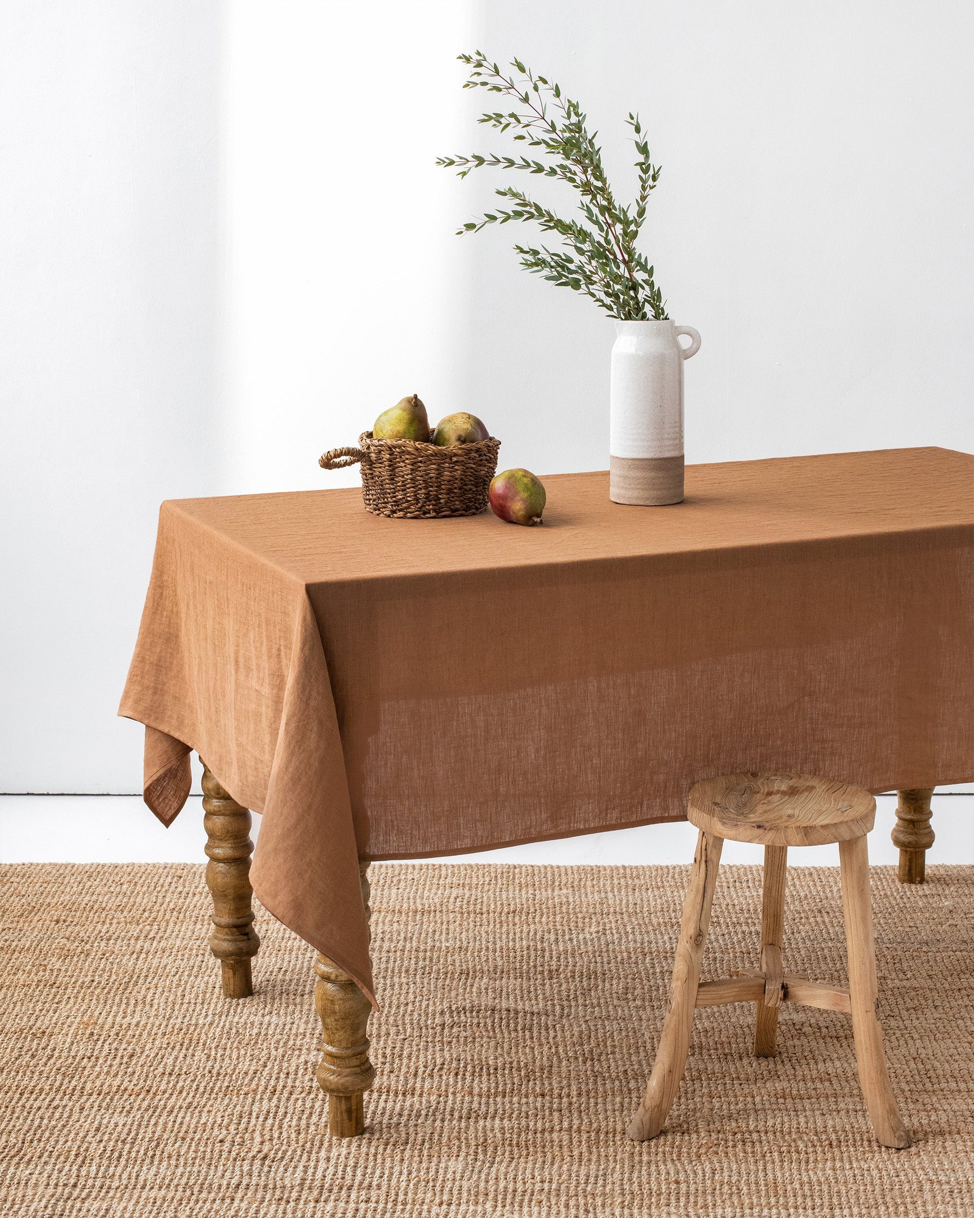 Custom size Cinnamon linen tablecloth - MagicLinen