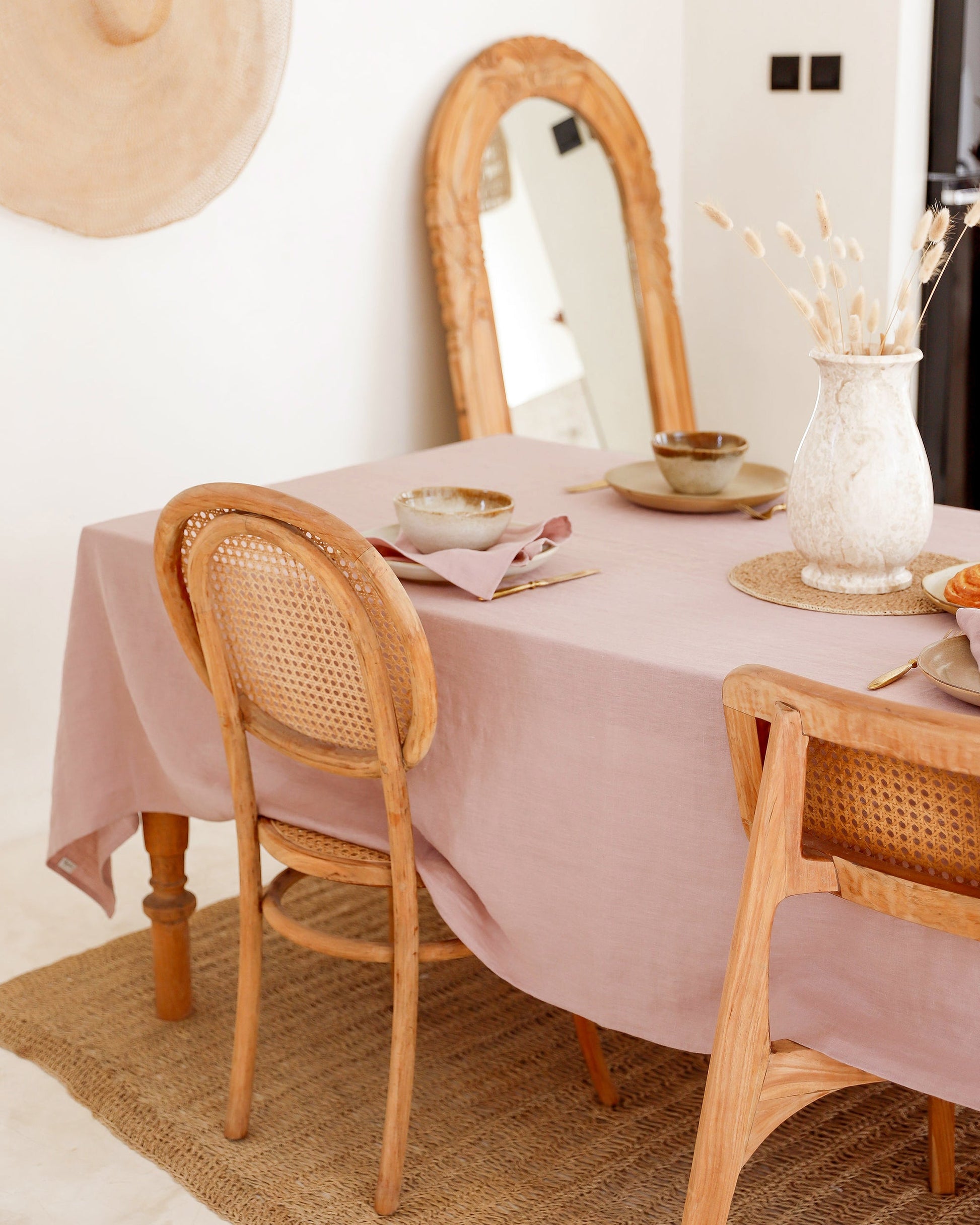 Custom size Woodrose linen tablecloth - MagicLinen