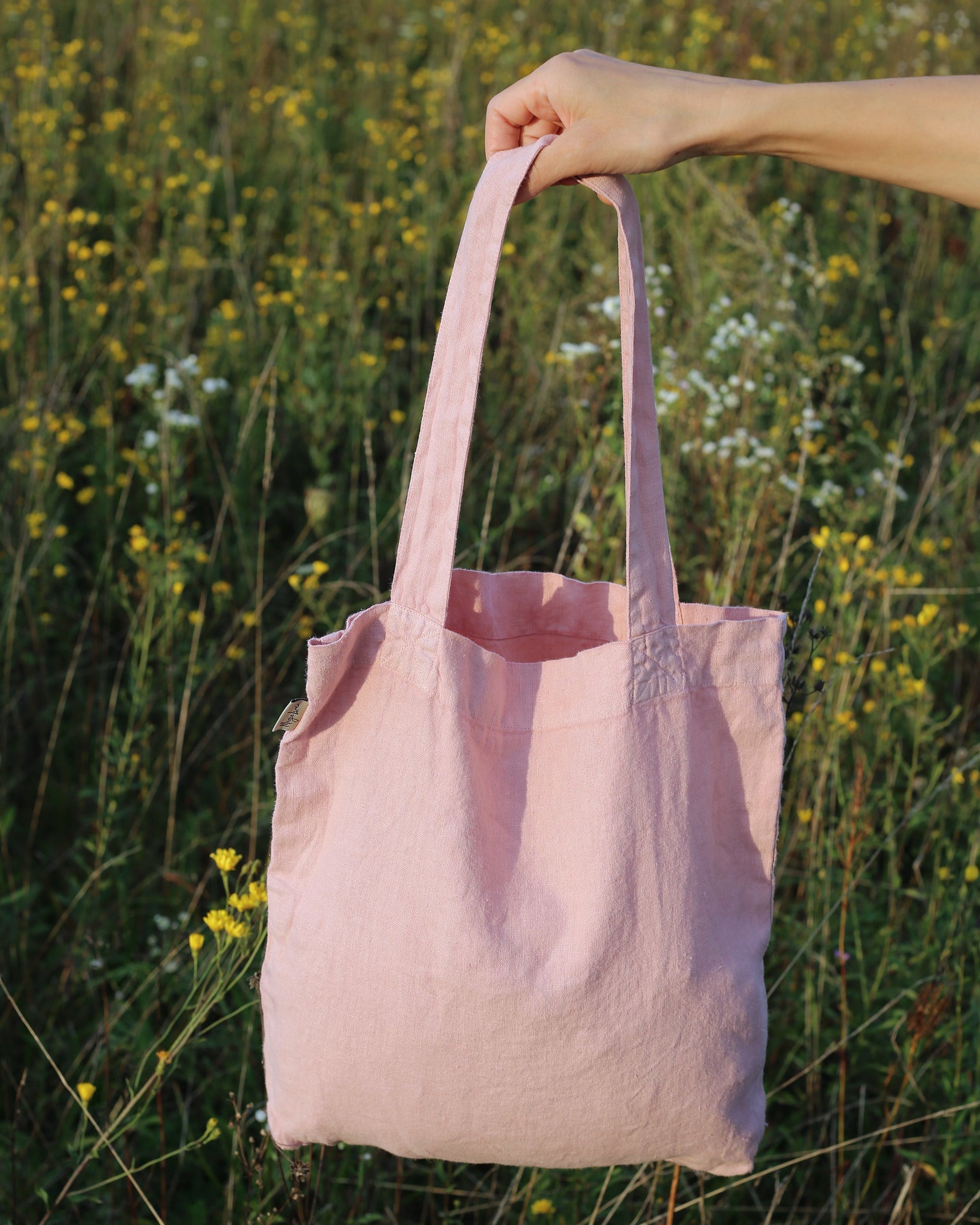 Linen tote bag in Dusty pink - MagicLinen