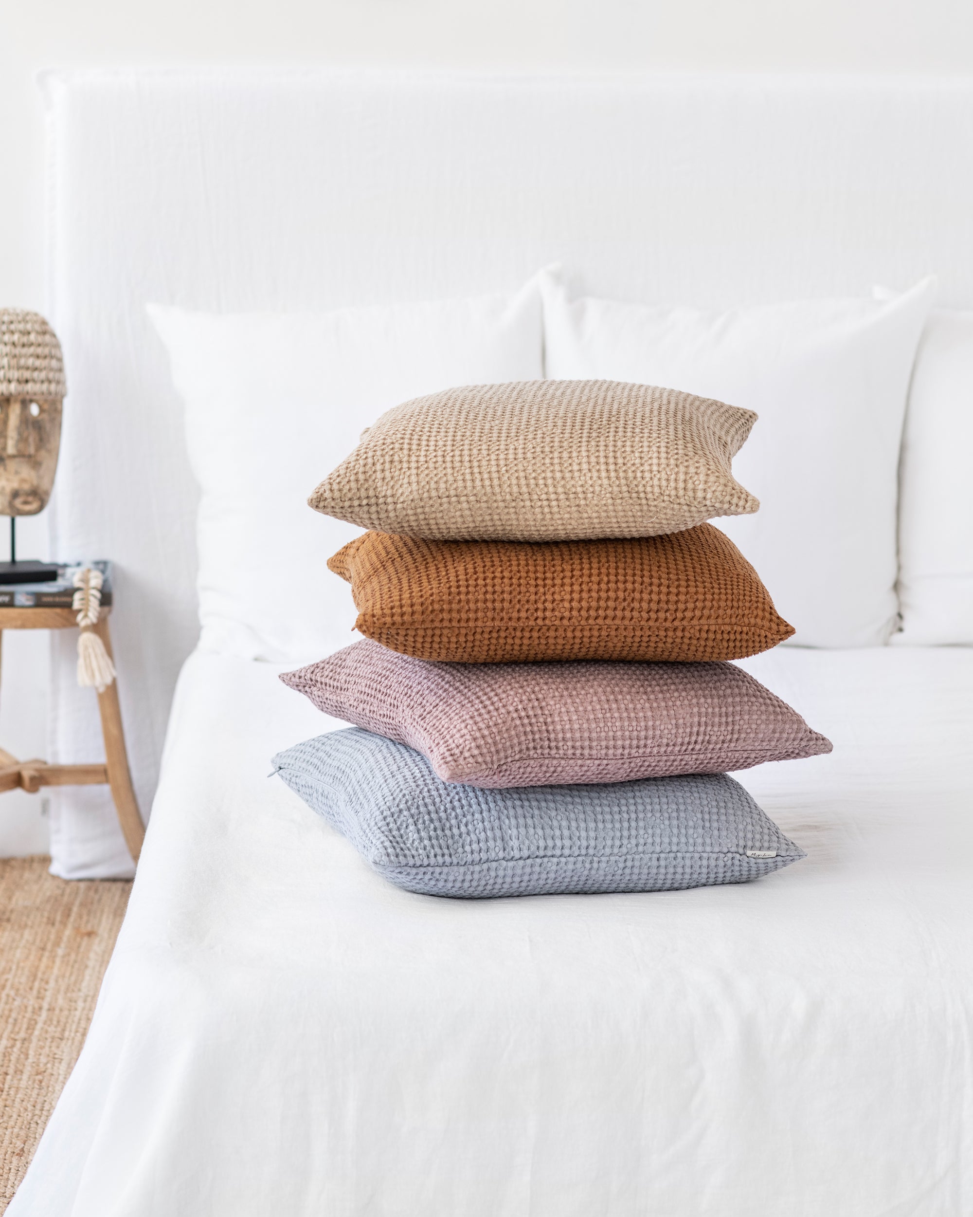 Beige discount bed pillows